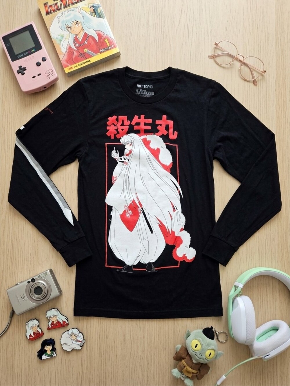 Hot Topic InuYasha Sesshomaru Graphic Long Sleeve Shirt Anime Streetwear Small